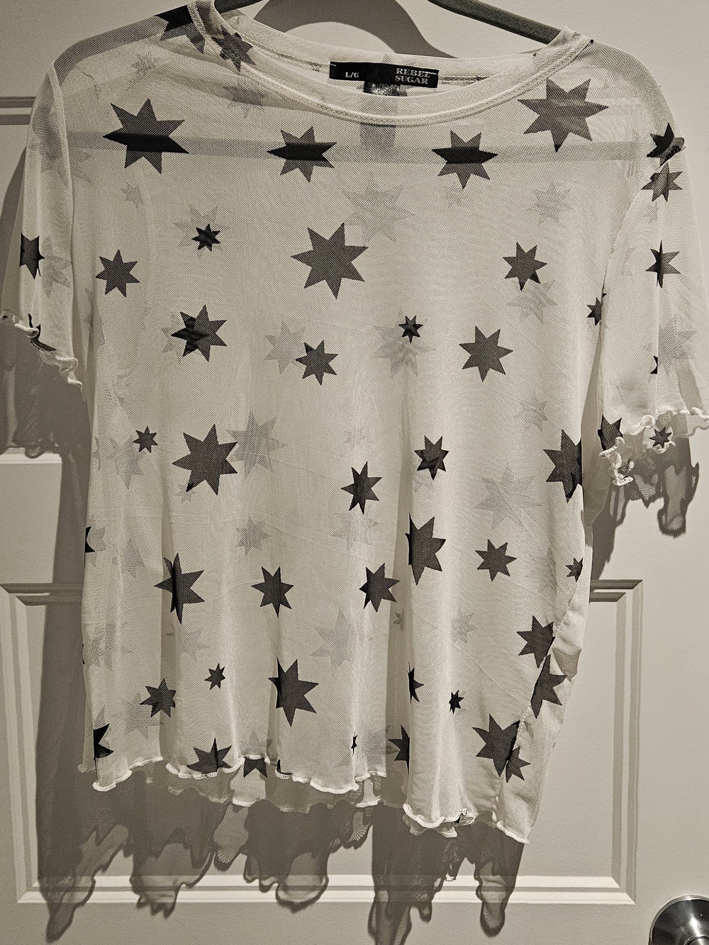 💝2/$15💝Rebel Sugar White Short Sleeve Star Print Tee